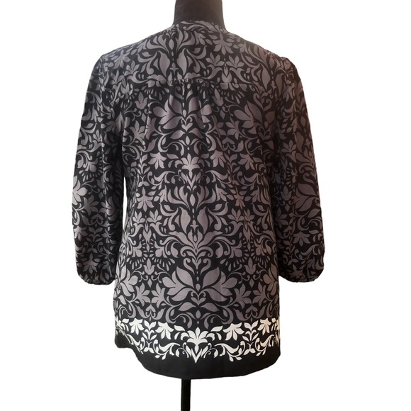 Ann Taylor Loft Dark Floral Blouse size Small - Picture 8 of 9